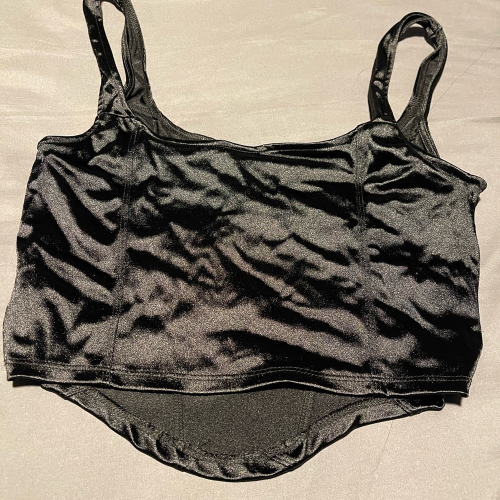 Urban Outfitters Black Satin Bandeau